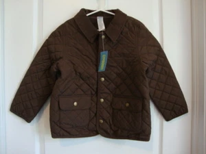Gymboree HOLIDAY EXPRESS Brown Quilted Jacket Boy Size S Small 5 - 6 NWT - Picture 1 of 10