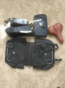 Bicycle Bag And Velo Plush Leather Seat Lot, Wild Man, Roswheel, Lectric, B Soul - Picture 1 of 15