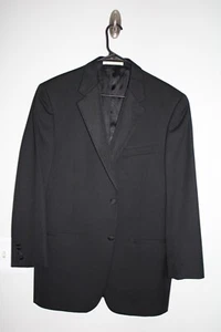 EINFARBIGES SCHWARZES JOSEPH ABBOUD 100% WOLLE SMOKINGSAKKO Gr. 40R Anzug / Sportmantel - Bild 1 von 5