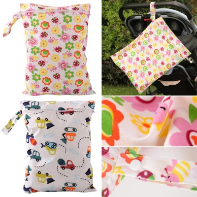 Waterproof Wet Bag for Babies Cloth Nappy Diaper Wipes Swimwear Picnic Pool