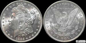 1885 O Morgan Silver Dollar, Brilliant Uncirculated Condition, White, C5725 - Picture 1 of 3
