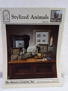1991 Stylized Animals Vol. II Cross Stitch by The Heart's Content, Inc. Vintage - Picture 1 of 7