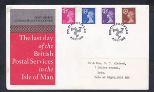 1973 LAST DAY BRITISH POSTAL SERVICE ISLE OF MAN DECIMAL STAMP SOUVENIR COVER#24 - Picture 1 of 1