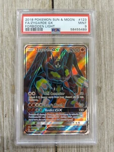 PSA 9 2018 Pokemon Sun & Moon Full Art Zygarde GX Forbidden Light #123 Graded - Picture 1 of 2