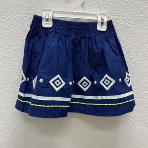 GYMBOREE Navy Blue Embroidered 100% Cotton Skirt Girls Size 6 Safari Collection - Picture 1 of 5