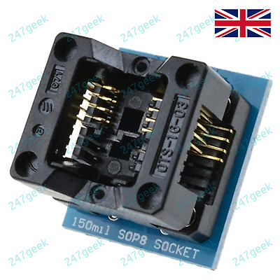 🇬🇧 SOP8 SOIC8 150MIL Narrow ZIF DIP8 Programmer Adapter Socket Converter - UK • 2.39£