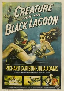 Creature From Black lagoon VINTAGE HORROR Movie - *FRAMED* CANVAS ART 24x16" - Picture 1 of 1