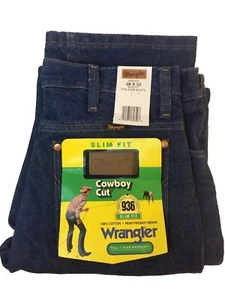 Pantalones de mezclilla para hombre Wrangler 29x32 corte vaquero calce ajustado índigo 936PWD - Imagen 1 de 6