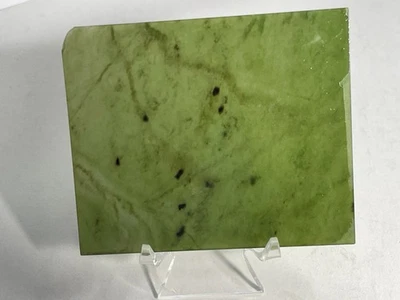 Very Thin BC Jade Slab, Cab/Collect, Nice Green, Translucent, 70 x 80 x 2mm - Image 1 of 4