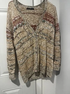 Peruvian Connection Strickjacke Baumwolle schwerer Strick bunt Knopfleiste S - Bild 1 von 15