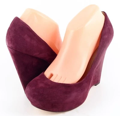 $275 L.A.M.B LAMB AMEIXA Camurça Borgonha Designer Plataforma Oculta Wedges 8.5 - Imagem 1 de 4