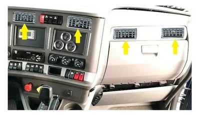 2012+ Kenworth T680 T880 W990 Chrome AC centro de ventilação e lado do passageiro 4 PACOTES - Imagem 1 de 3