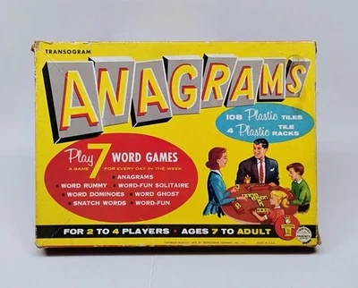 Vintage 1950's Transogram Anagrams Word Scrabble Games Complete w All 108 Pieces - Image 1 of 4