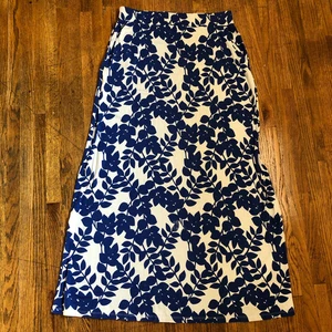 Boden Jersey A Line Floral Maxi Skirt Women's Size 10 Elastic Waist Pockets - Picture 1 of 8