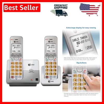 Telefone sem fio aparelho duplo EL51203 com alto-falante full-duplex e identificador de chamadas - Imagem 1 de 4