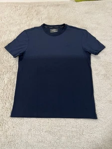 Camiseta Calvin Klein Para Hombre L Azul Marino Negra A Rayas Cuello Redondo Mangas Cortas - Imagen 1 de 14