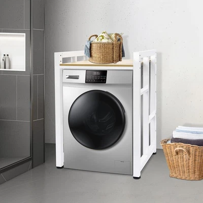 Estante organizador ajustable para lavadora y secadora estante para lavadora y secadora Foto 1 de 4