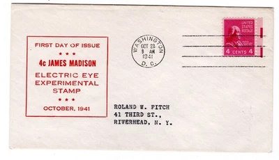 #808 EE Presidential Series 1941 James Madison 4c FDC - #58 WSE - Image 1 of 2
