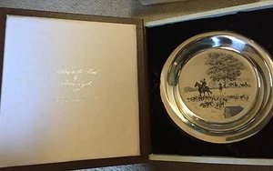 1974 VINTAGE STERLINGSILBER 925 JAMES WYETH TELLER MIT BOX "RIDING TO THE HUNT" - Bild 1 von 11