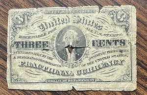 3 Cents Fractional Currency Third Issue Postage Circulated #75855 - Picture 1 of 2
