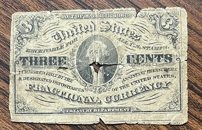 3 Cents Fractional Currency Third Issue Postage Circulated #75855 - Image 1 of 2