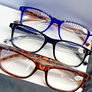 Reading Glasses 3 Pack Mixed Colour Multi-combination Magnification VECIEN