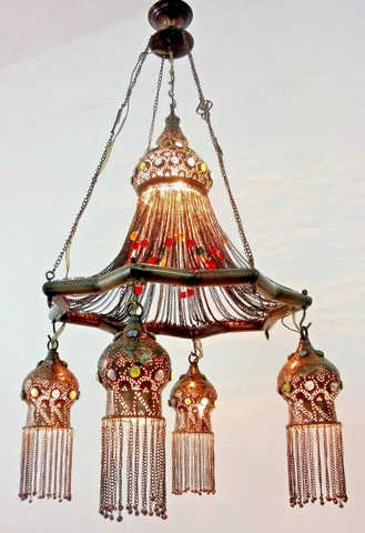 BR208 Vintage Reproduction Art Centerpiece Star Hanging Light Fixture/Chandelier Cover