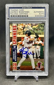 Tribuna Lowell Spinners Andrew Benintendi 2015 RC PSA/DNA firmado automático Medias Rojas - Imagen 1 de 3