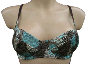 Fantasie Tunis Bronze & Turquoise 34D Underwired Bikini Top No padding floral - Imagen 1 de 2