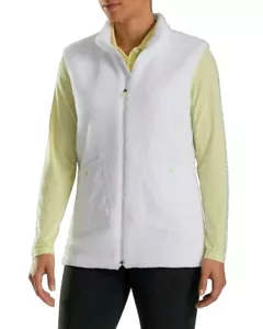 NWT FootJoy Women's Golf Sherpa Vest Fuzzy Fleece Sleeveless Size Large White - Picture 1 of 12