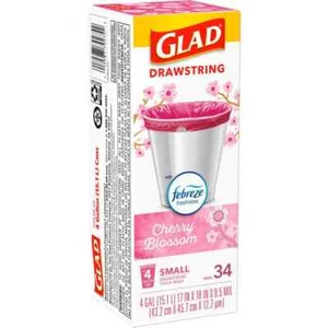 Kirschblüte Kordelzug OS Müllbeutel 4 Gal. (34 Stück) - Bild 1 von 12