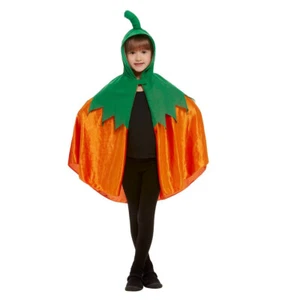 Kürbis Kapuzen-Cape für Kinder Pumpkin Umhang Kürbis Kostüm Poncho Halloween - Bild 1 von 2