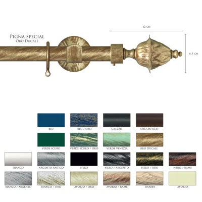 Scorritenda Corda Strappo Bastone 25mm Tenda Ferro Battuto Terminale PIGNA Vami - Immagine 1 di 2