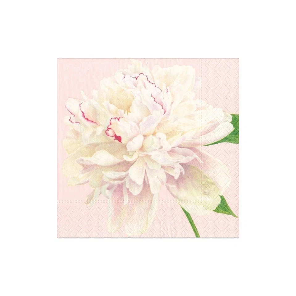 Caspari Paper Beverage Napkins, Duchess Peonies in Blush - 2 Packs (16890C) - Image 1 of 1