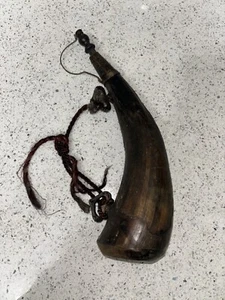 ANTIQUE 11.5" POWDER HORN - ISLAMIC OR MOROCCAN - Picture 1 of 13