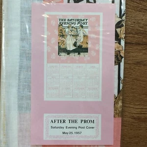 Vtg Norman Rockwell Saturday Evening Post 1995 Fabric Calendar After The Prom - Picture 1 of 6