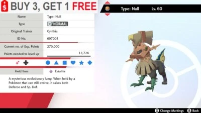 NINTENDO ✨ Shiny Type: Null ✨ Pokemon Sword and Shield Perfect IV🚀Fast Delivery🚀