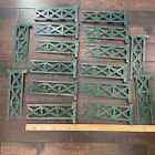 Vintage Metal Toy Train Fence Lot of 16 Green Painted Christmas Tree Fencing