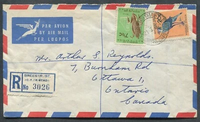 CUBIERTA DE CORREO AÉREO DE SUDAFRICA A CANADÁ, A.M.F. CANCELAR "MONTREAL A.M.F. NO. 38" Foto 1 de 2