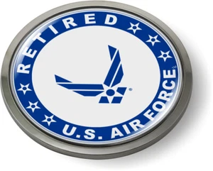 SÍMBOLO RETIRADO DE LA FUERZA AÉREA DE EE. UU. Emblema abovedado Insignia Coche Pegatina Cromo Bisel Redondo - Imagen 1 de 32