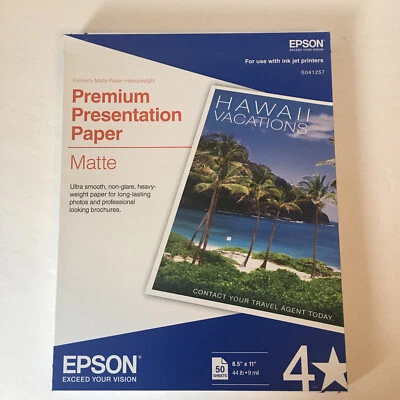 1 Package (50) EPSON S041257 Premium Presentation Paper Matte, 8.5x11 - Image 1 of 2