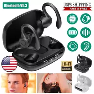 Fitness Earbuds Ear Hook Waterproof Bluetooth-Compatible5.3 for Sports Running - Picture 1 of 18