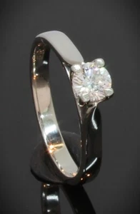 18 Carat White Gold Diamond Solitaire Ring 0.33ct Size L (80.23.611) - Picture 1 of 5