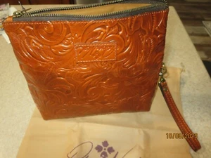 Patricia Nash Leder Handgelenktasche Clutch Tasche TOOLED abnehmbarer Riemen Neu mit Etikett - Bild 1 von 7