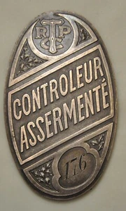 Plaque de métier - BONNEUIL TCRP transports commun région parisienne contrôleur - Picture 1 of 2
