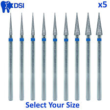 5 DSI Dental Diamond Low Speed Handpiece Needle Burs Drill Bit Select Size