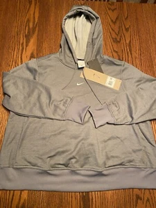 Nike WOMENS 1 Xl Therma-fit Pull Over Fleece Hoodie Gray NWT - Picture 1 of 6