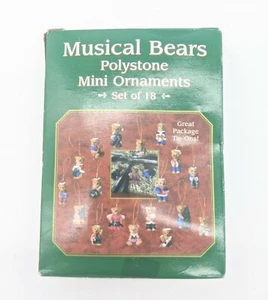 Vinatge Giftco Inc Musikbären Polysteine Mini Weihnachtsschmuck 18er Set  - Bild 1 von 2