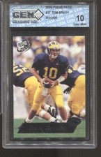 2000 Tom Brady Press Pass #37 Gem Mint 10 RC Rookie Buccaneers