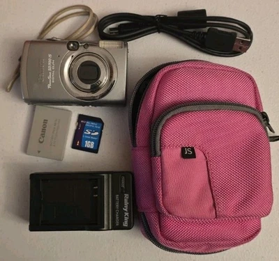 Canon PowerShot Digital ELPH SD700 IS 6.0MP Cámara Batería Bolsa Tarjeta de Memoria Cable Foto 1 de 2